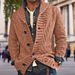 Pure New Clothing Autumn Winter Long Sleeve Thick Knit Sweater Knitted Shirt Turn-Down Collar Men's Jacket Trendy_viptrois.com