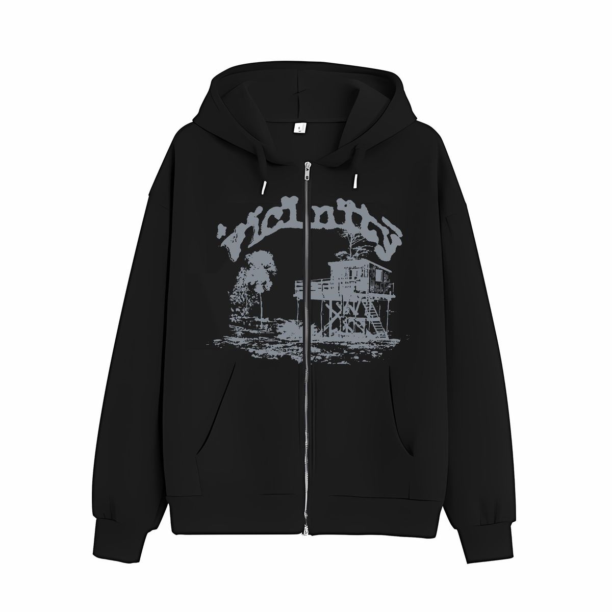 Printed Hoodie Sweatshirt With Pocket And Zipper Brand_viptrois.com