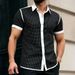 Men's Geometric Polka Dot Button Shirt Short Sleeved Casual/ Formal Fashionable For Vacations And Everyday Wear Summer And Spring_viptrois.com