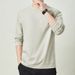Heavyweight 100% Cotton Long Sleeve T-Shirt Men's Solid Color Base Shirt 2025 New Style Top Spring Autumn Round Neck_viptrois.com