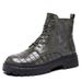 Men's Retro Chunky Sole Side-Zip Ankle Boots - Fashionable PU Leather Lace-Up Height Increasing Casual Boots_viptrois.com