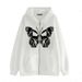 2023 Dark Gothic Style Cardigan Beautiful Butterfly Series Zipper Sweatshirt Street Fashion Hoodie_viptrois.com