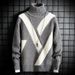 Clothing Autumn Winter New Jacquard Thickened High Neck Pullover Knitted Men's Base Sweater_viptrois.com