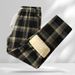 Men's Winter Fleece-Lined Pants – Cozy Sherpa Lined Plaid Trousers With Elastic Waist, Loose Fit & Thermal Insulation For Cold Weather Casual Wear_viptrois.com