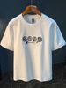Summer Pure Cotton American Style Cartoon Printed Short T-shirt Loose Round Neck Ins Casual Half Sleeved Top Trend_viptrois.com
