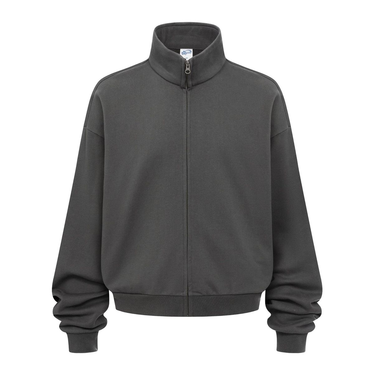 Men's Clothing Brushed Fleece Zip-Up Hoodie – High Neck Unisex Oversized Sweatshirt, 410g Cotton Blend, Anti-Pilling & Moisture-Wicking_viptrois.com