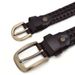 Hand-woven belt leather cowhide men's retro casual pin buckle hollow ladies belt factory wholesale_viptrois.com