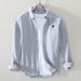 Clothing Cotton Japanese Retro Embroidered Bear Casual Shirt Men's Spring Loose Large Size Hong Kong Style Long Sleeve_viptrois.com