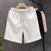 Waffle Shorts Men's Summer Thin Trendy Brand All-match Shorts Men's Sports Loose Straight Beach Pants_viptrois.com