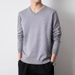 Chicken Heart V-neck Knitted Sweater, Warm Solid Color Base Sweater, Slim Fit Pullover, Thread Jacket_viptrois.com