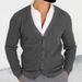 Men's Slim Fit V-Neck Knit Cardigan Long Sleeve Sweater Coat Casual Winter Warm Pullover For Everyday Wear_viptrois.com