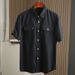 Men's Clothing Short Sleeved Shirt Men's Summer Ice Silk Shirt Men's Top Clothes Trendy Brand Summer Casual Workwear Jacket Inch Shirt_viptrois.com