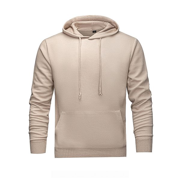 Men's Clothing Men’s Solid Color Hooded Sweatshirt – Oversized Pullover Hoodie (S-2XL) | Soft Rabbit-Blend Fleece (Black/Beige/Navy)_viptrois.com