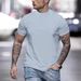 2024 Cross-border New Independent Station Suede Short Sleeve Men's T-Shirt Men's Crew Neck Casual Top Summer_viptrois.com