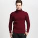 Men's High Neck Sweater – Slim Fit Ribbed Knit Pullover (M-3XL) | Machine Washable & Versatile Casual Wear_viptrois.com