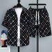 Summer 2 Pieces Set Tracksuit Men's Two Shirt Shorts Haruku Streetwear Oversized Men Sets Short Outfits Suits_viptrois.com