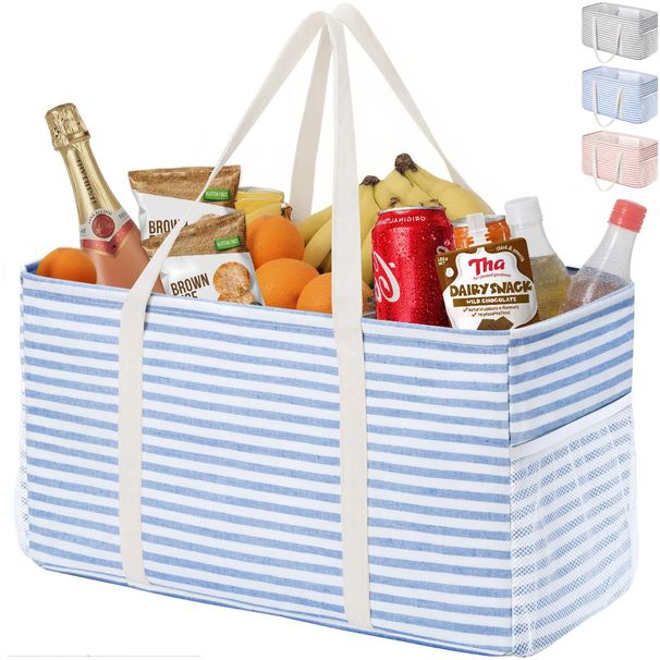 Oversized Tote Bag Stand Up Foldable Shopping Bag Can Store Camping Picnic Beach Swimming Storage Box_viptrois.com