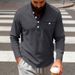 "Men's Heavyweight Twill Henley Shirt – Classic Style Long-Sleeve Layering Tee (S-XXXL, 7 Colors)"_viptrois.com