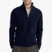 Men's Winter Knit Sweater With Half-Zip Collar - Thick Warm Pullover, Slim Fit, Machine Washable (Khaki/White/Gray/Black//Brown)_viptrois.com