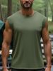 Men's Breathable Cotton Tank Top – Quick-Dry Sleeveless Vest For Gym, Running & Casual Wear (Black/Grey/White/Tibetan Blue/Army Green, S-XXL)_viptrois.com