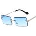 Square Frameless Sunglasses For Women – Trendy Gradient Metal Glasses Fashion Trends_viptrois.com