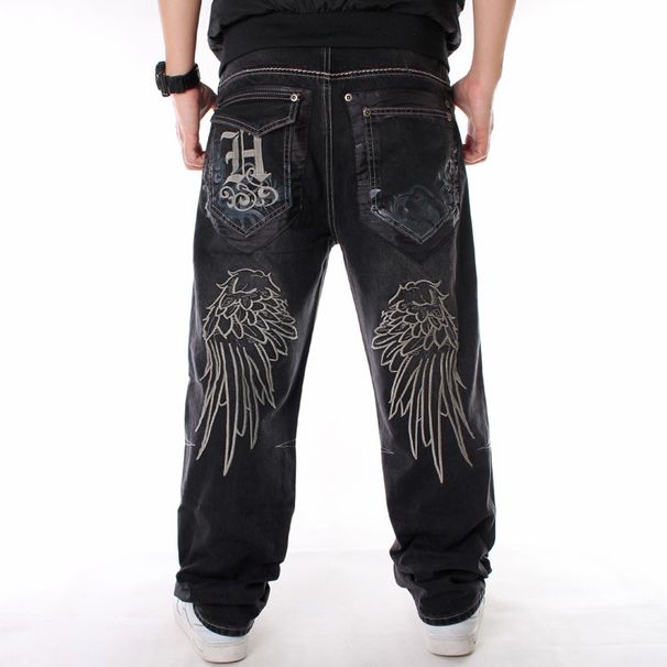 Men's Clothing Hip Hop Jeans Hiphop Hip Hop Clothing Washed Loose Skateboard Pants Plus Fat Plus Size_viptrois.com