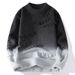 Men's Oversized Knit Sweater – Winter Distressed Pullover (Light Gray/Caramel/Dark Gray/Burgundy/Brown/Green, 165-190)_viptrois.com
