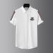 Men's Slim Fit Tencel Cotton Free Ironing Fashion Business Shirt Ribbon Badge Short Sleeved Men's Shirt_viptrois.com