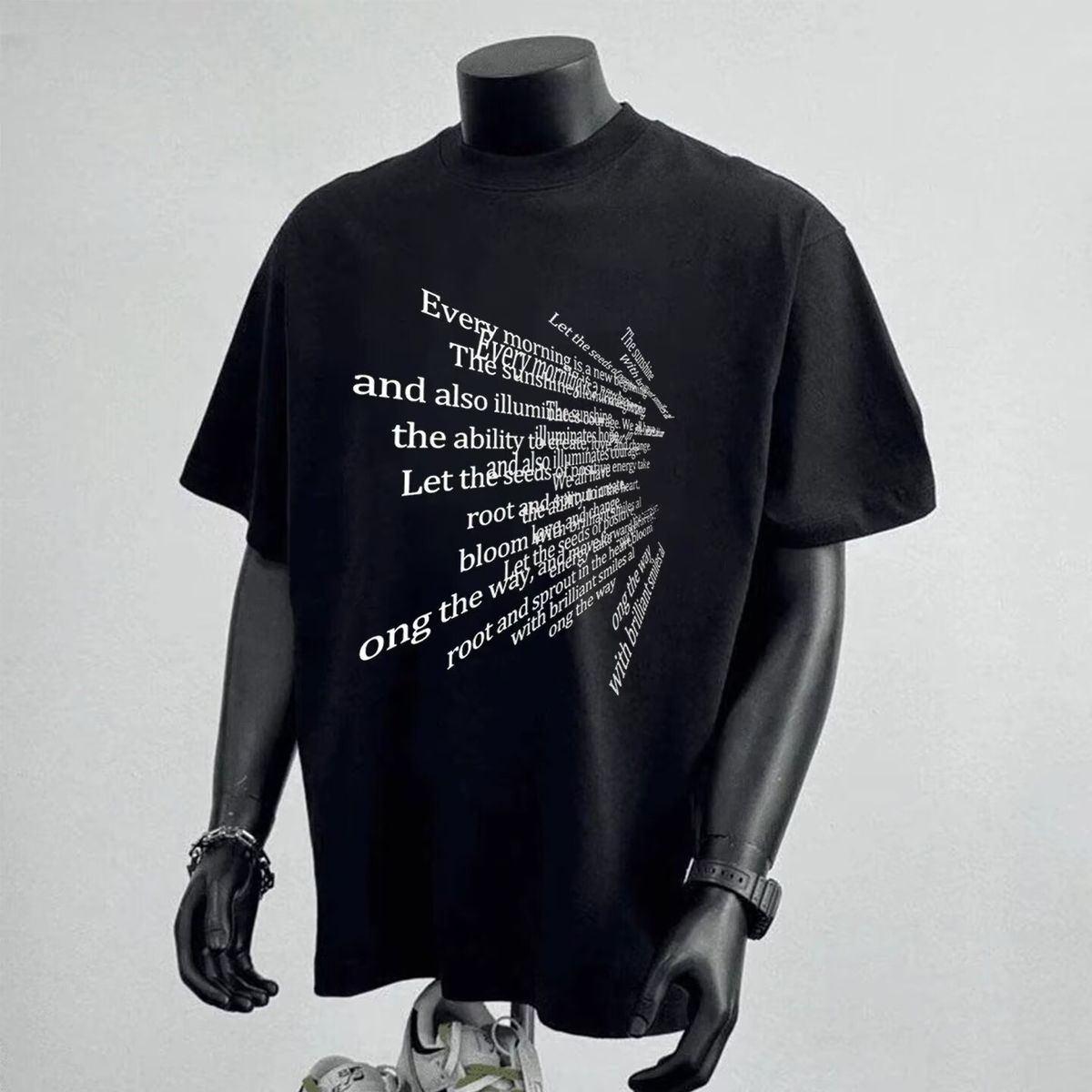 Men's Heavyweight Cotton T-Shirt Short Sleeve Loose Fit Casual Crew Neck Creative Printed Summer Top American Trendy Brand INS Style_viptrois.com