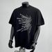 Men's Heavyweight Cotton T-Shirt Short Sleeve Loose Fit Casual Crew Neck Creative Printed Summer Top American Trendy Brand INS Style_viptrois.com