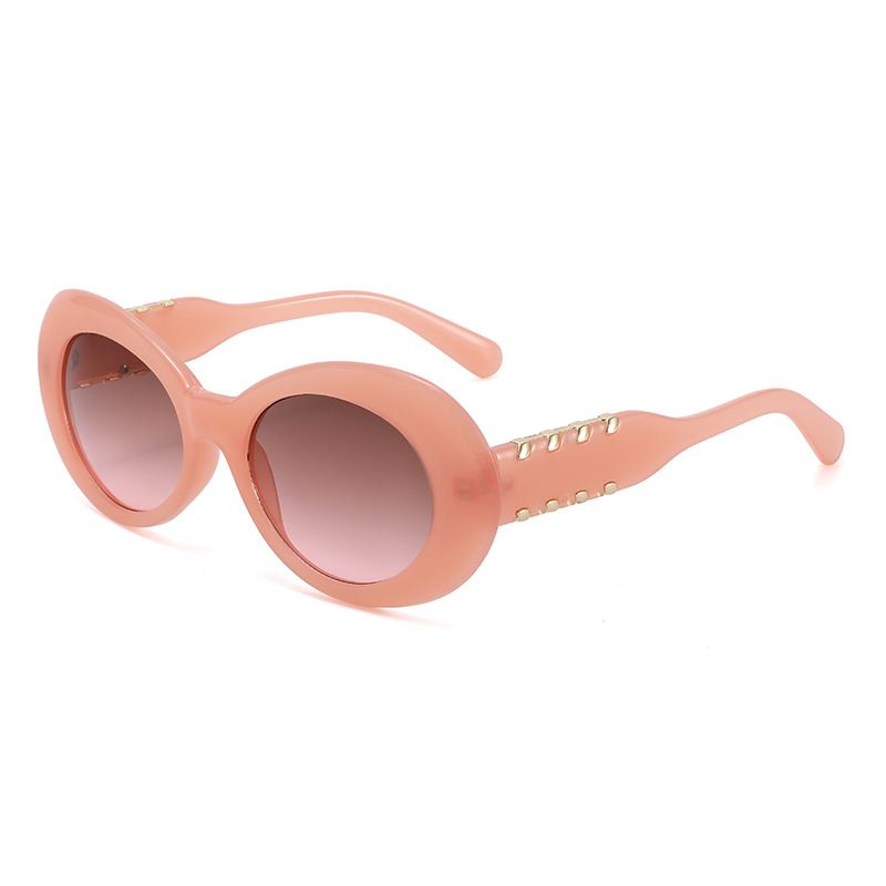 New Oval Fashion Sunglasses Personality INS Rose Red Multi Color Glasses Wholesale Women's Sunglasses T1353_viptrois.com