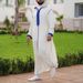 Cross-border independent station slim Muslim white spot ordinary men's Muslim robe shirt 1133978_viptrois.com