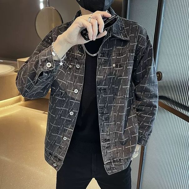 Pi Shuai Brand Collar Denim Jacket For Trendy Men, Spring And Autumn New Collection, Korean Versatile Coat_viptrois.com