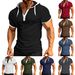 Men's Clothing Short Sleeved Polo Shirts Heavy Loose Hooded Sports Casual T Shirts_viptrois.com