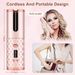 Portable Automatic Hair Curler, Ceramic Rotating Wireless Auto Curling Iron Wand, Portable USB Rechargeable Spin Curler For Hair Styling_viptrois.com
