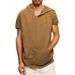 Men's New Summer Short-sleeved T-shirt Hoodie Casual Solid Color Tops_viptrois.com