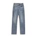 Men's Clothing Retro 2025 Style Trendy Street Washed Blue Design Straight Slim Men's Denim Trousers_viptrois.com