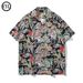 Lazy Holiday Style Cuban Collar Shirt Men's Short Sleeves Spring And Summer Niche Trendy Island Tribal Shirt_viptrois.com