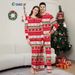 Christmas Santa Deer Snow striped Christmas family dress printed home dress pajamas_viptrois.com