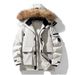 Men's Fashion Winter Parka Coat With 90% White Duck Down, Hooded Long Coat For Cold Weather_viptrois.com
