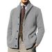 Pulse Foreign Trade Autumn Winter New European American Solid Color Long Sleeve Knitted Cardigan Cross-Border Coat Sweater Men_viptrois.com