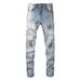 Men's Clothing Men's Fashion Brand High Street Ripped Jeans Men's Elastic Colorful Patch Men's Skinny Pants_viptrois.com