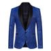 Men's Shiny Sequin Blazer Jacket For Winter - Slim Fit Party Wear With Metallic Effect_viptrois.com