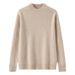 Pure Business Casual Thickened Cashmere Half Turtleneck Pure Wool Knitted Base Shirt Loose Men's Sweater_viptrois.com