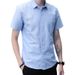 Men's Clothing Short Sleeved Shirt Men's Summer New Casual Tops Men's Solid Color Short Sleeved Shirt_viptrois.com