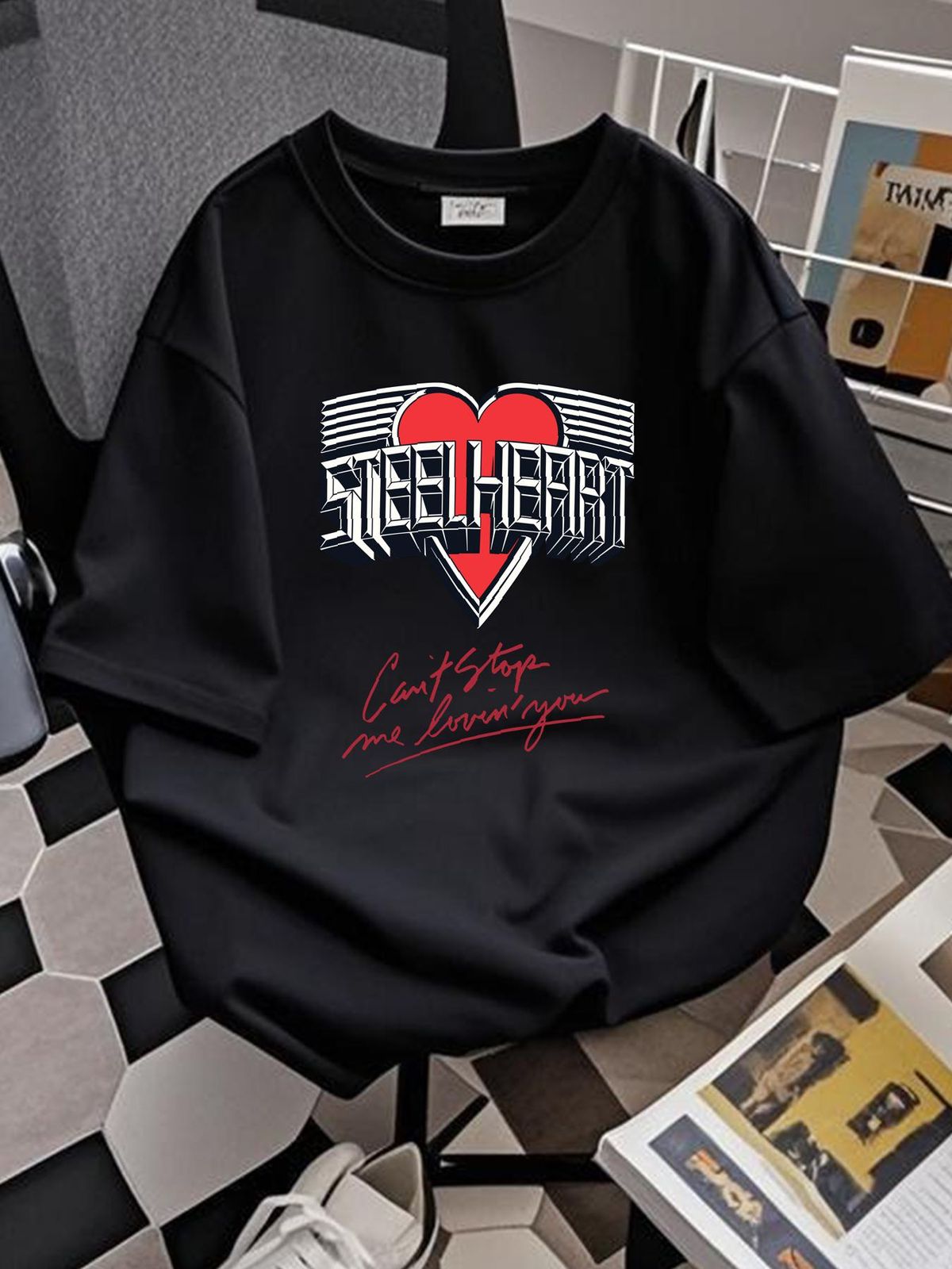 STEELHEART Can't Stop Me Lovin' You T-Shirt Short Sleeve White S To 2345XL NB171 Stylish Fashion Top For Everyday Wear Comfortable Slightly Soft_viptrois.com