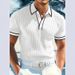 Summer Men's Short Sleeved Polo Shirt Color Blocking Collar Breathable Comfortable Casual Style European American Fashion_viptrois.com