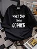 Pretend I'm A Gopher Tee Funny Lazy Halloween Costume Party T-Shirt Stylish T-Shirt For Women Casual Women Top Graphic Tees Stretched Comfortable Graphic Designer Clothes Fashion Unisex Versatile Summer Breathable Top For Everyday Wear Female Slightly_viptrois.com