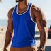 25 New American Style Inner Wear Slim Fit Casual Sports Men's Summer Base Layer Color Block Sweat Vest_viptrois.com