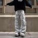 Men's Retro Fashion Casual Trousers Loose Straight Wide Leg Overalls Multi Pocket_viptrois.com